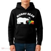 Autism Mommy Bear Autism Awareness Kids Hoodie thumb 4