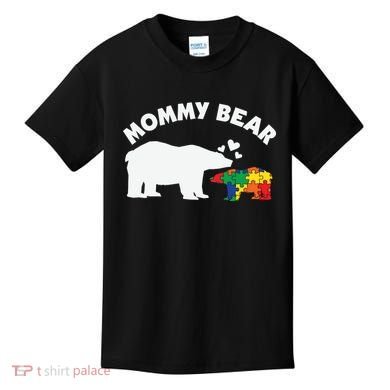 Autism Mommy Bear Autism Awareness Kids T-Shirt