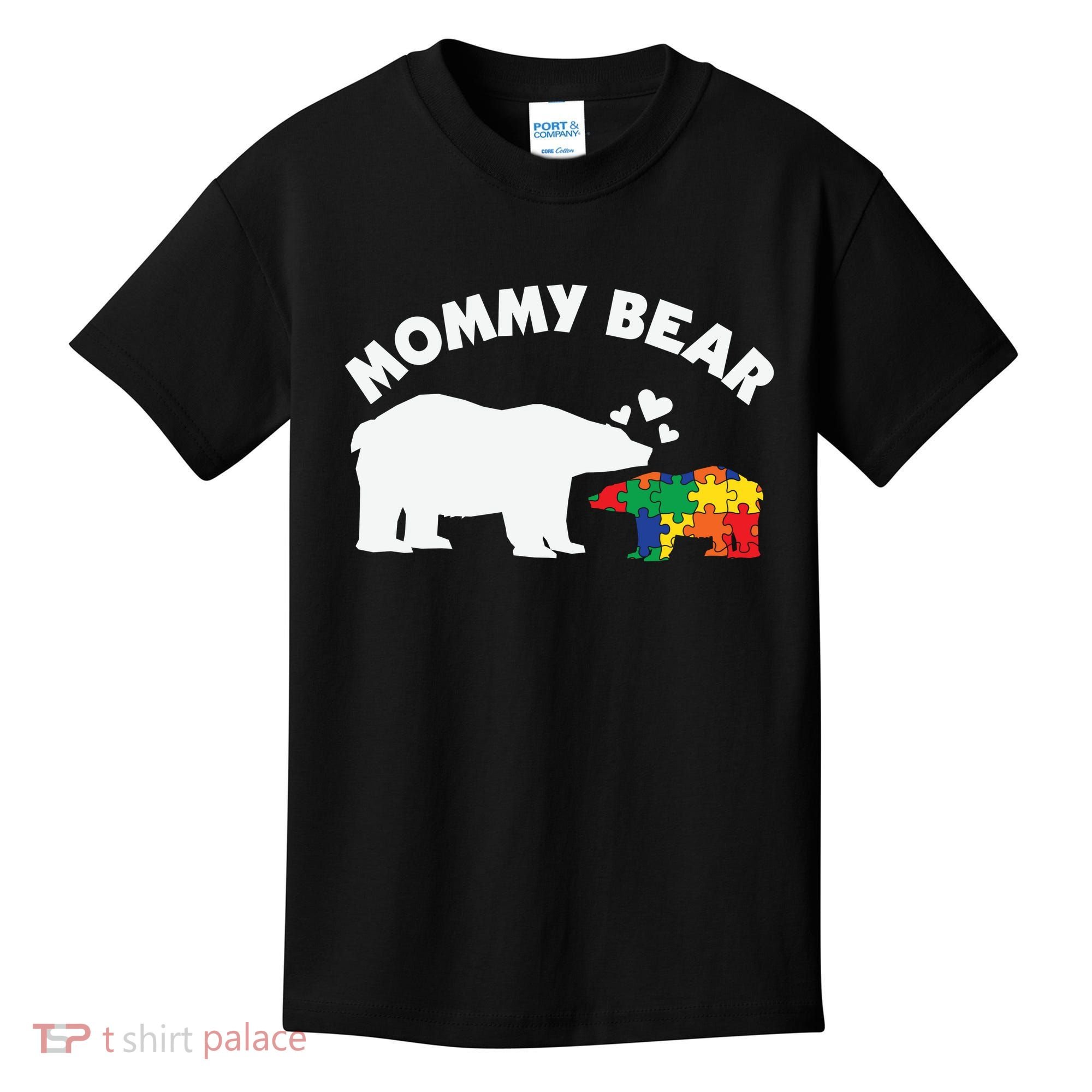 Autism Mommy Bear Autism Awareness Kids T-Shirt