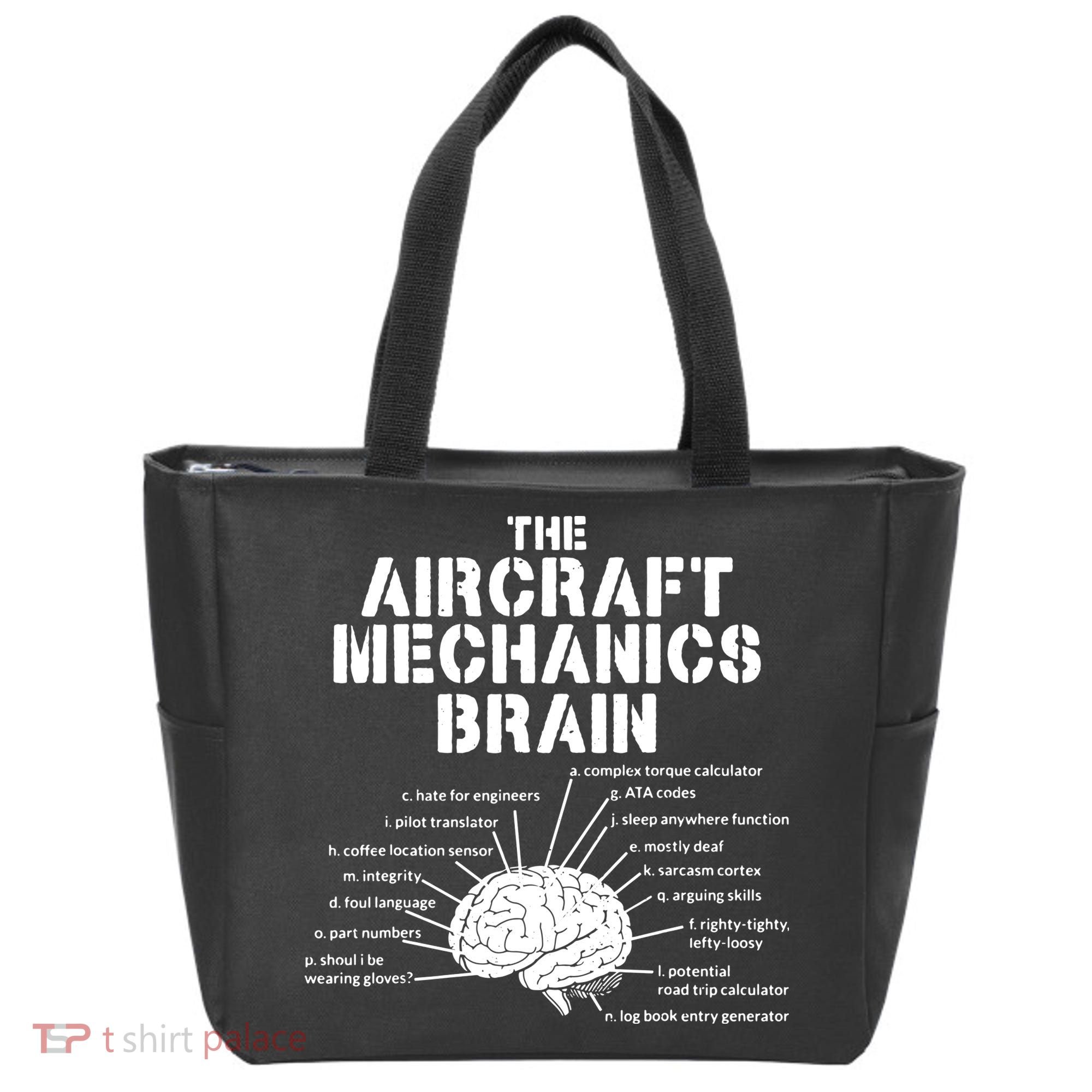 Aircraft Mechanics Brain Shirt Aviation Gift Tote Bag