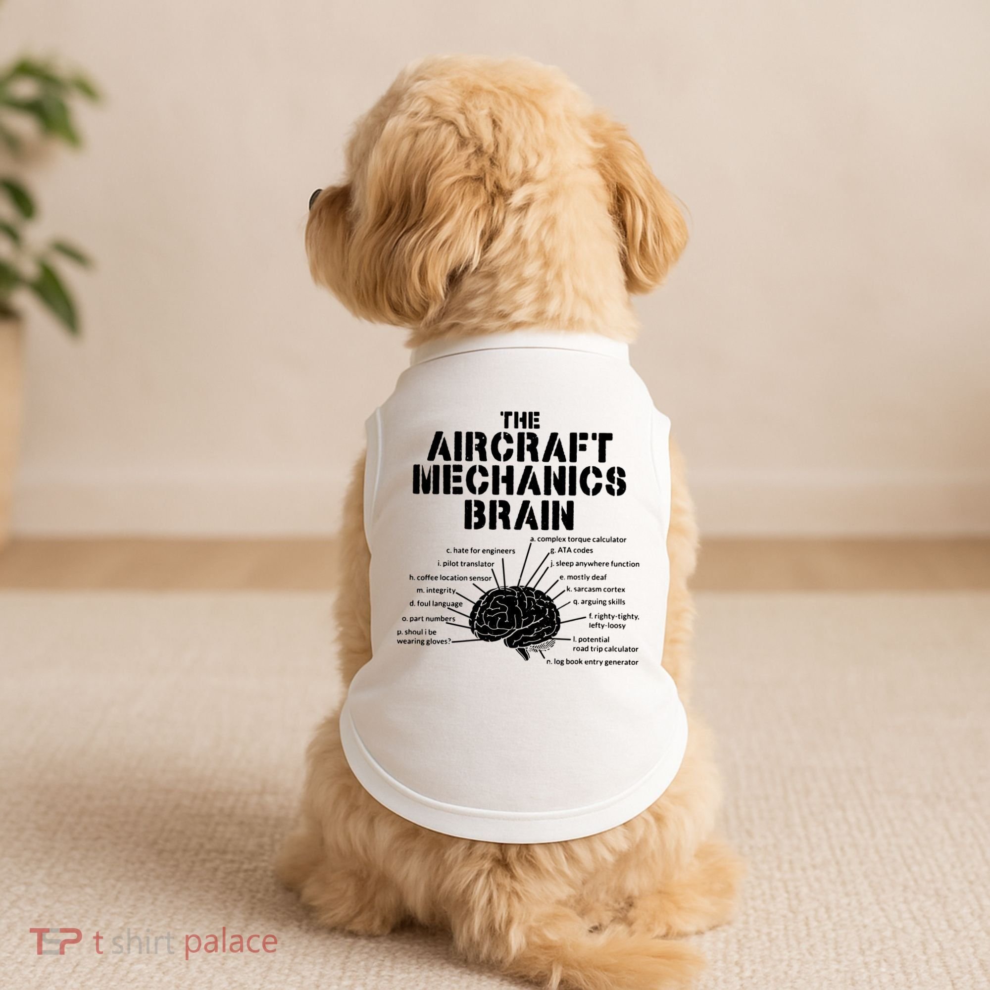 Aircraft Mechanics Brain Shirt Aviation Gift Doggie Tank