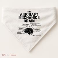 Aircraft Mechanics Brain Shirt Aviation Gift USA-Made Doggie Bandana thumb 0