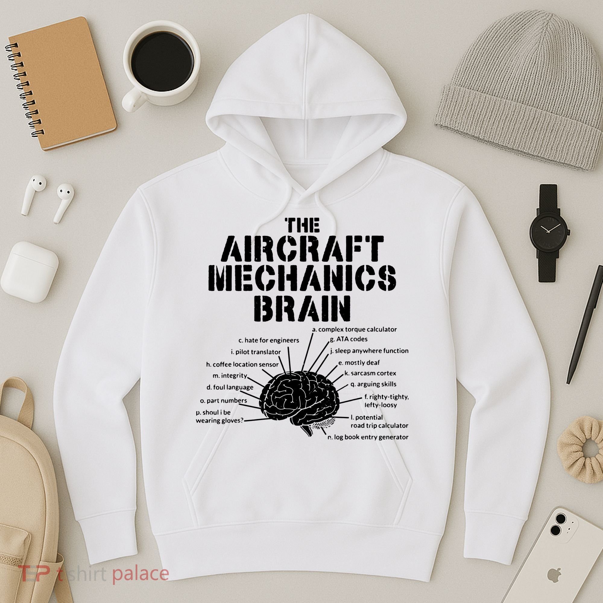 Aircraft Mechanics Brain Shirt Aviation Gift Hoodie