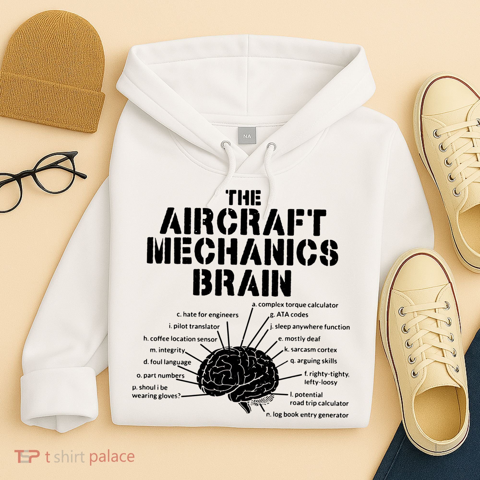 Aircraft Mechanics Brain Shirt Aviation Gift Hoodie