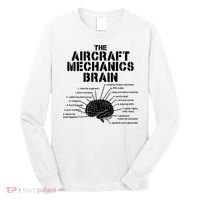 Aircraft Mechanics Brain Shirt Aviation Gift Long Sleeve Shirt thumb 0