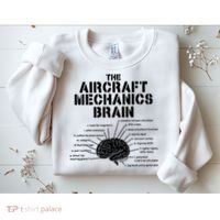 Aircraft Mechanics Brain Shirt Aviation Gift Sweatshirt thumb 2