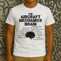 Aircraft Mechanics Brain Shirt Aviation Gift T-Shirt thumb 3