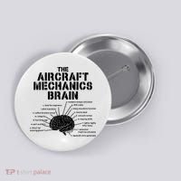 Aircraft Mechanics Brain Shirt Aviation Gift Button thumb 0