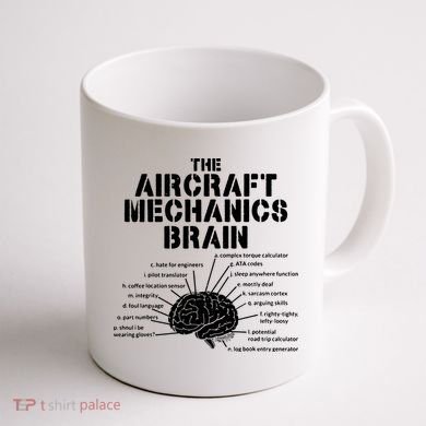 Aircraft Mechanics Brain Shirt Aviation Gift Coffee Mug back