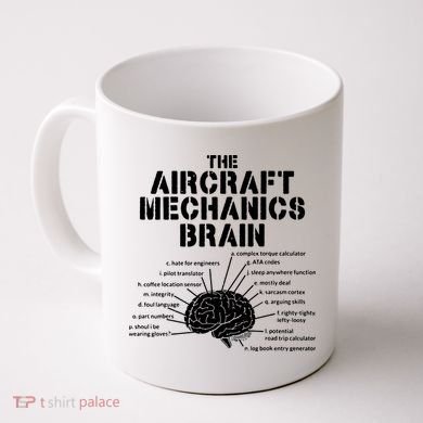 Aircraft Mechanics Brain Shirt Aviation Gift Coffee Mug
