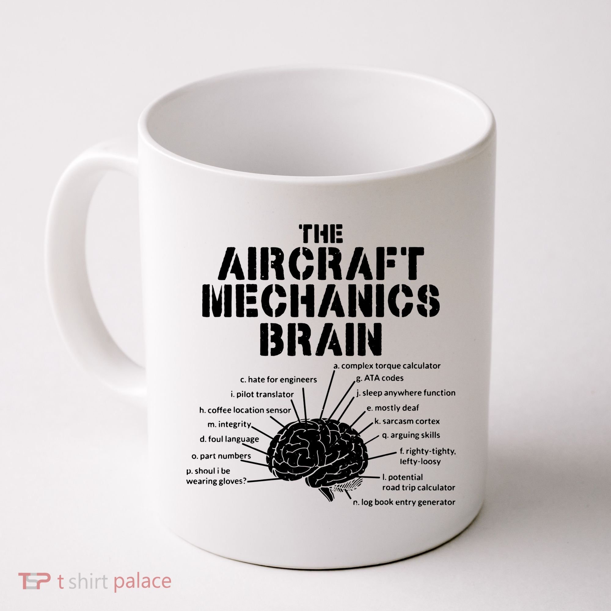 Aircraft Mechanics Brain Shirt Aviation Gift Coffee Mug