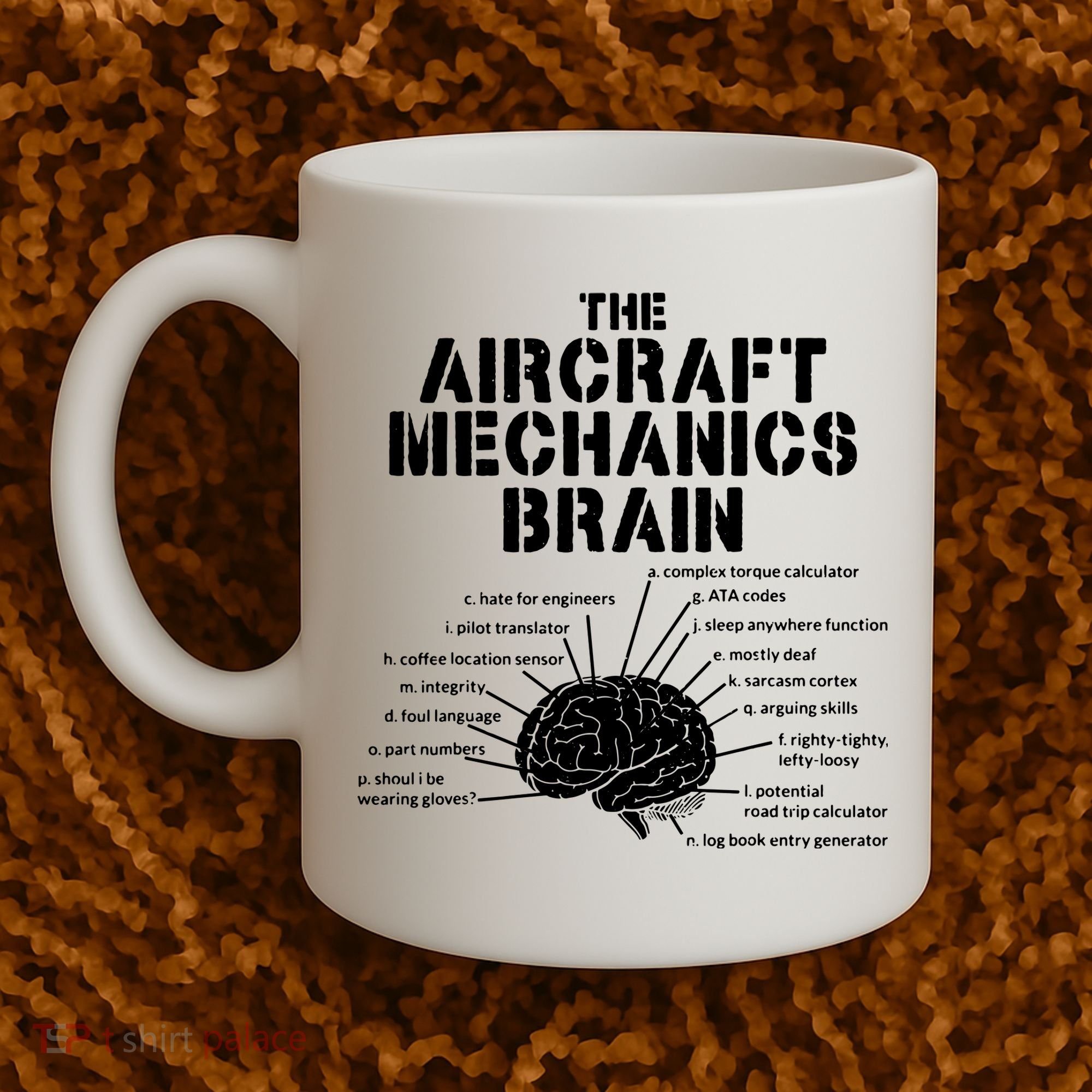 Aircraft Mechanics Brain Shirt Aviation Gift Coffee Mug