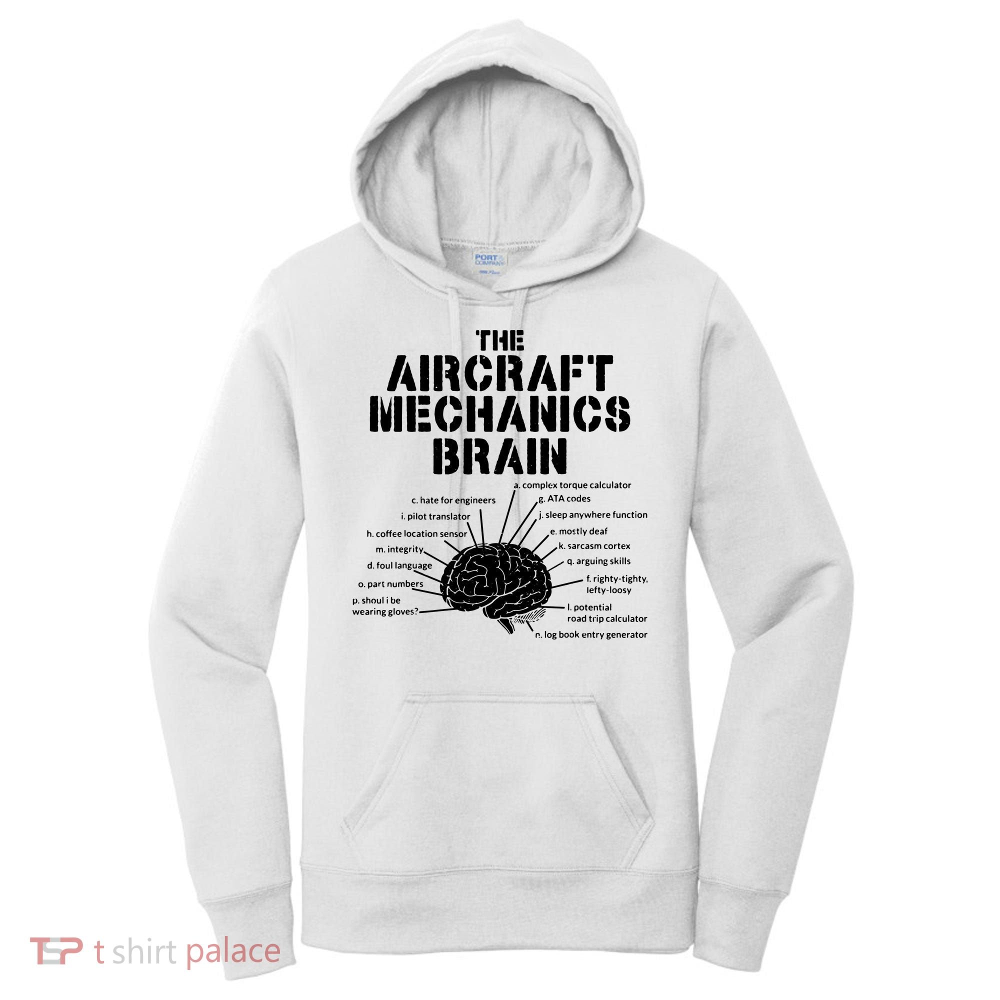 Aircraft Mechanics Brain Shirt Aviation Gift Women's Hoodie