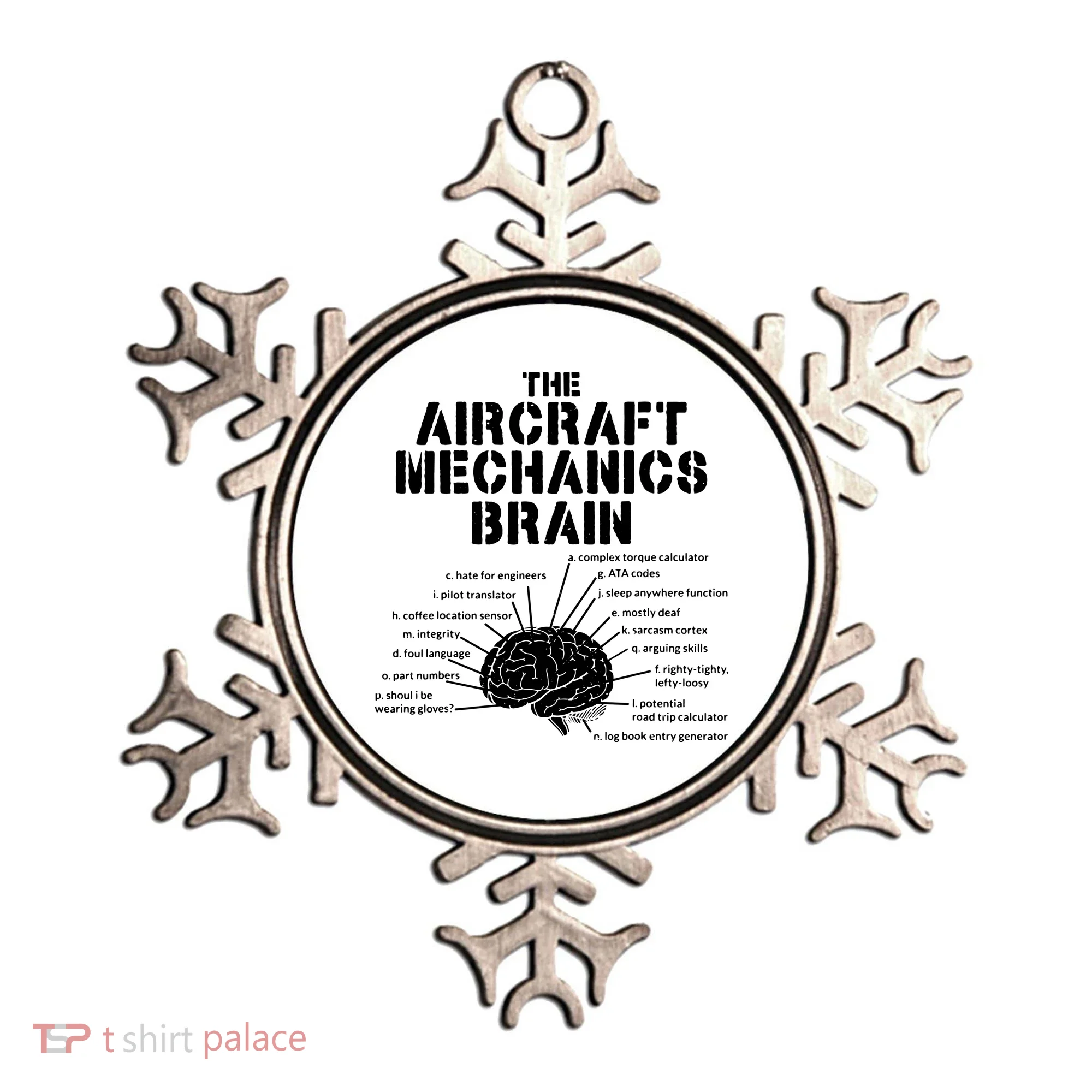 Aircraft Mechanics Brain Shirt Aviation Gift Ornament