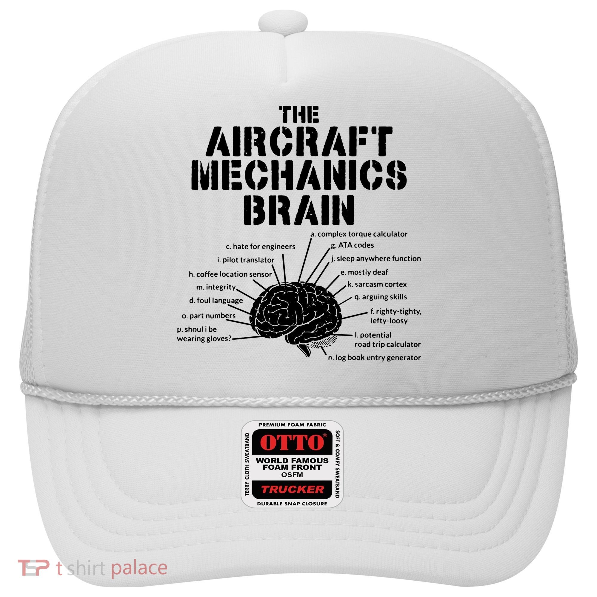 Aircraft Mechanics Brain Shirt Aviation Gift Hat