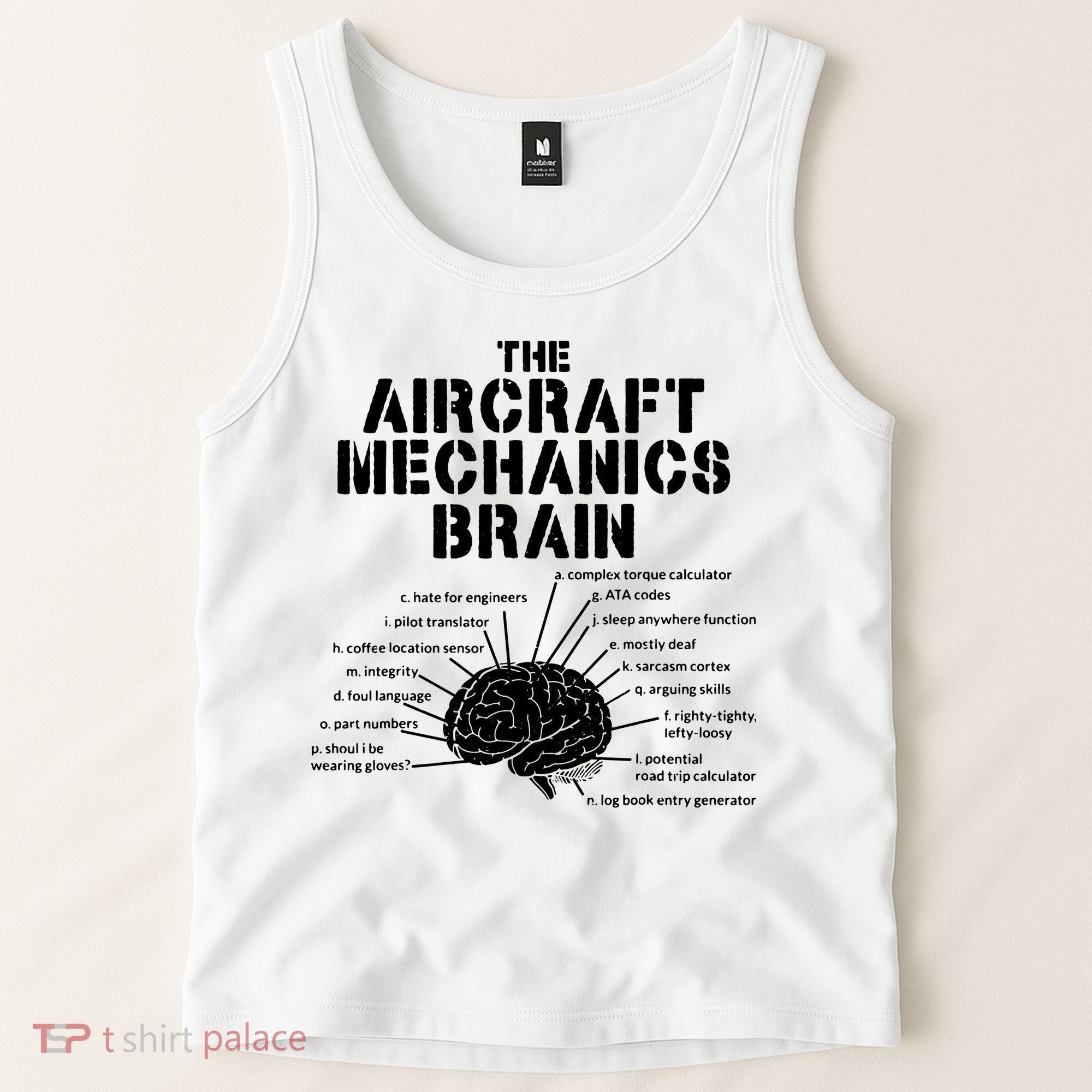 Aircraft Mechanics Brain Shirt Aviation Gift Tank Top