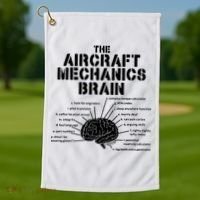 Aircraft Mechanics Brain Shirt Aviation Gift Golf Towel thumb 1
