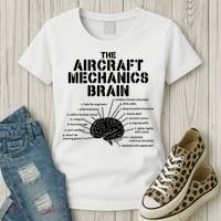 Aircraft Mechanics Brain Shirt Aviation Gift Women's T-Shirt thumb 3