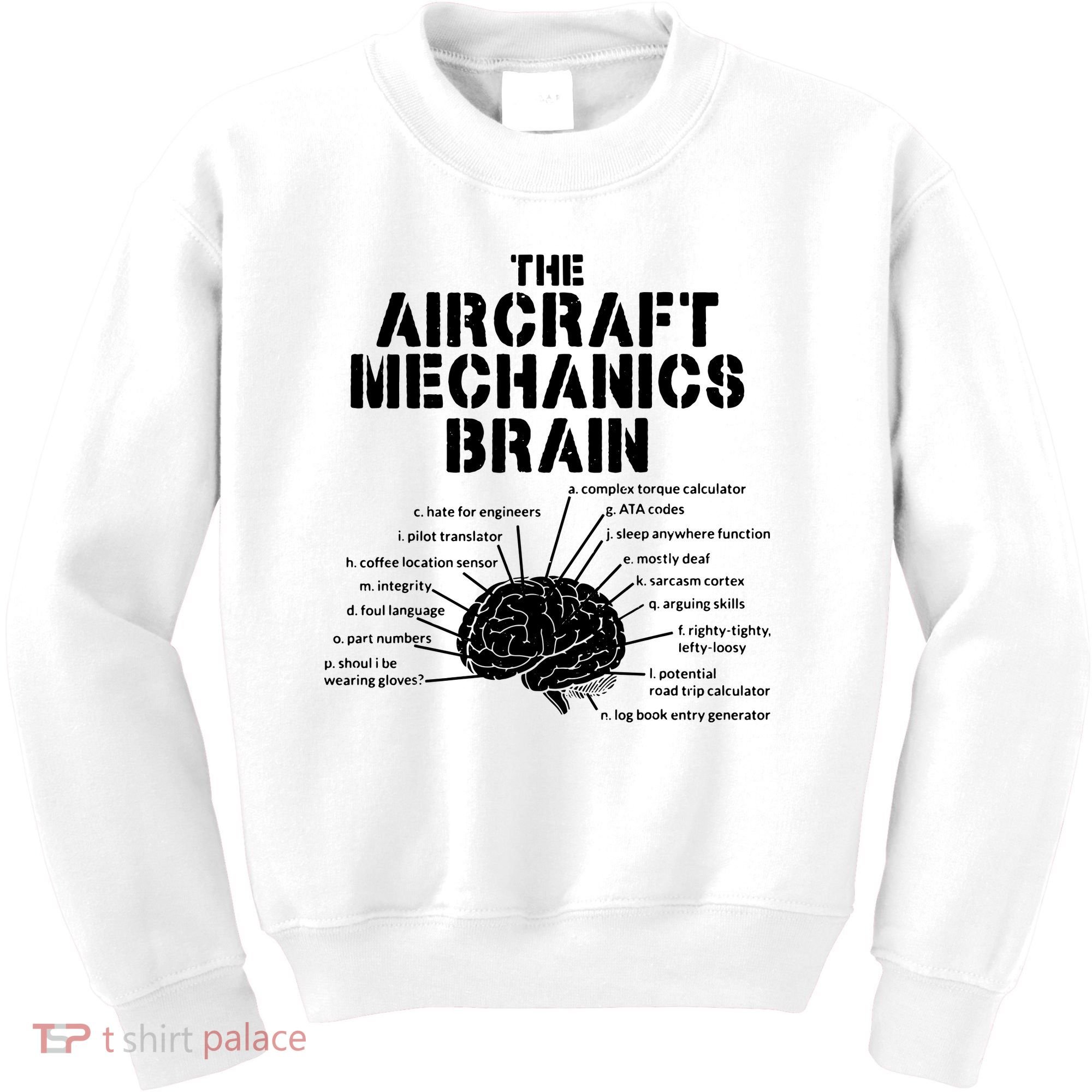 Aircraft Mechanics Brain Shirt Aviation Gift Kids Sweatshirt