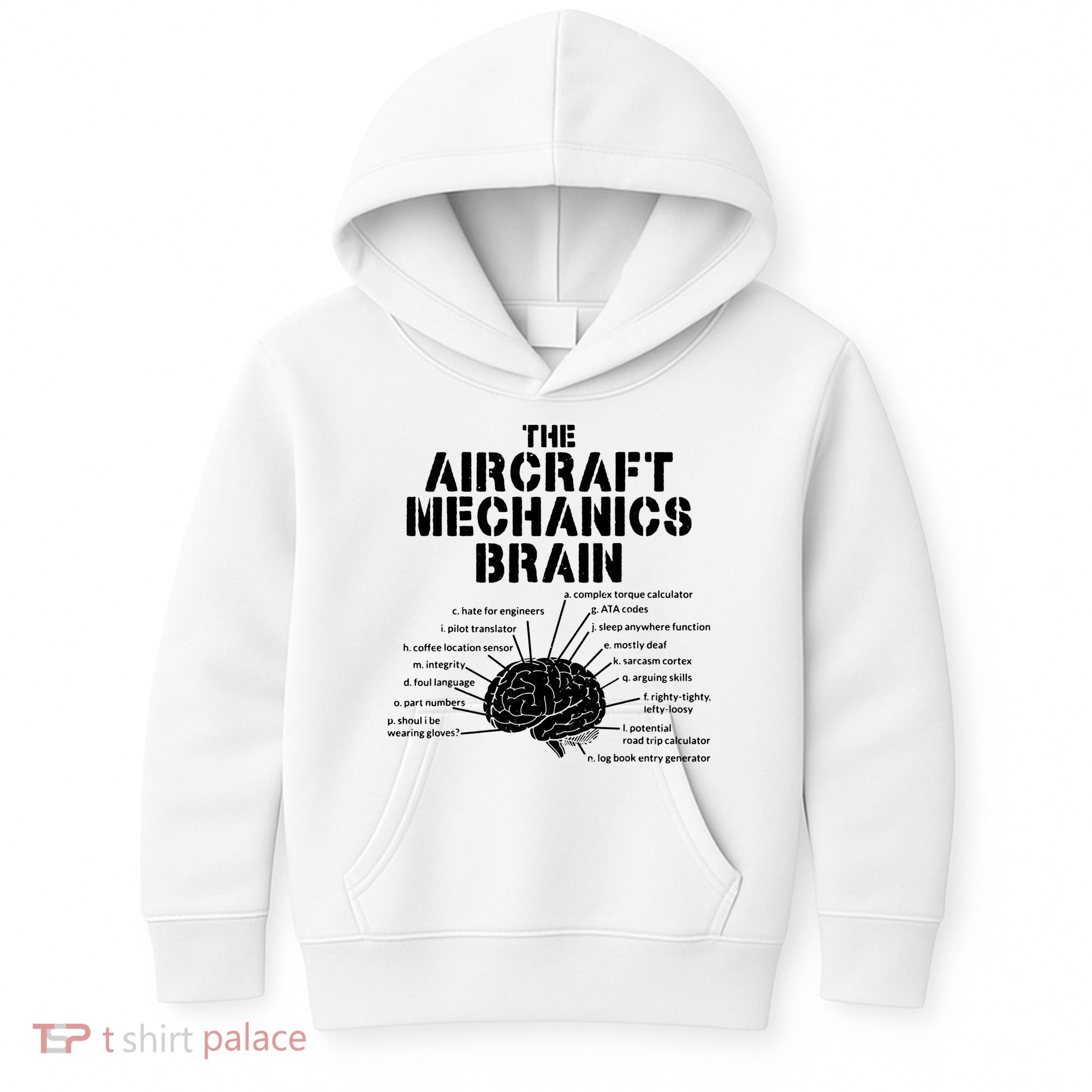 Aircraft Mechanics Brain Shirt Aviation Gift Kids Hoodie