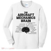 Aircraft Mechanics Brain Shirt Aviation Gift Kids Long Sleeve Shirt thumb 0