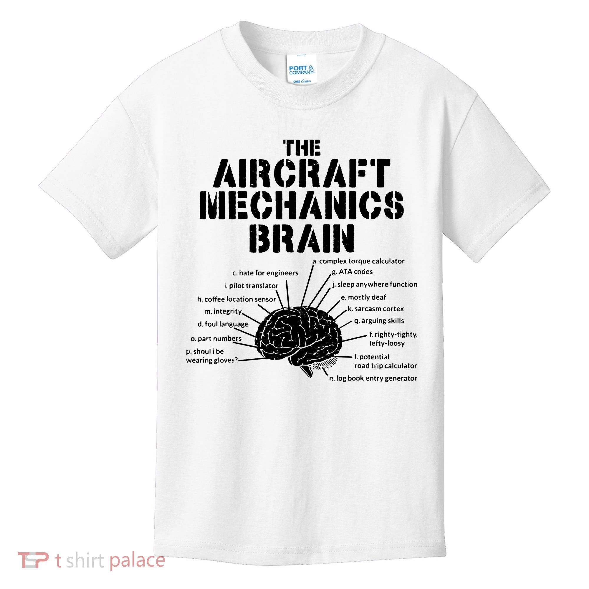 Aircraft Mechanics Brain Shirt Aviation Gift Kids T-Shirt