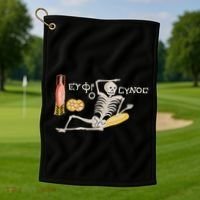 Ancient Mosaic Be Cheerful Enjoy Your Life Golf Towel thumb 1