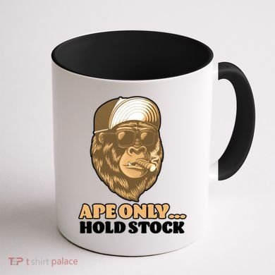 AMC Apes Only Hold The Stock Coffee Mug back