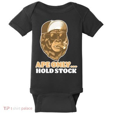 AMC Apes Only Hold The Stock Baby Bodysuit