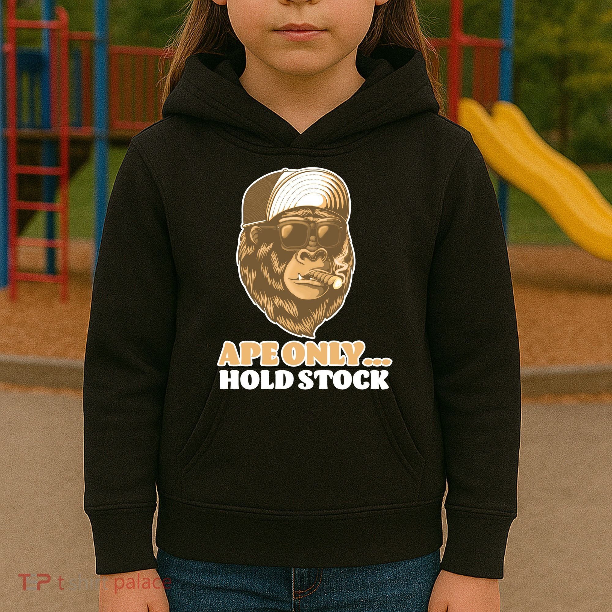 AMC Apes Only Hold The Stock Kids Hoodie