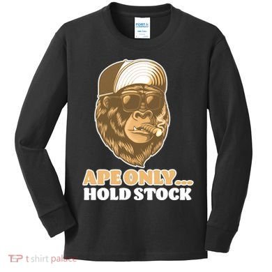 AMC Apes Only Hold The Stock Kids Long Sleeve Shirt