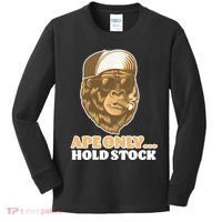 AMC Apes Only Hold The Stock Kids Long Sleeve Shirt thumb 0
