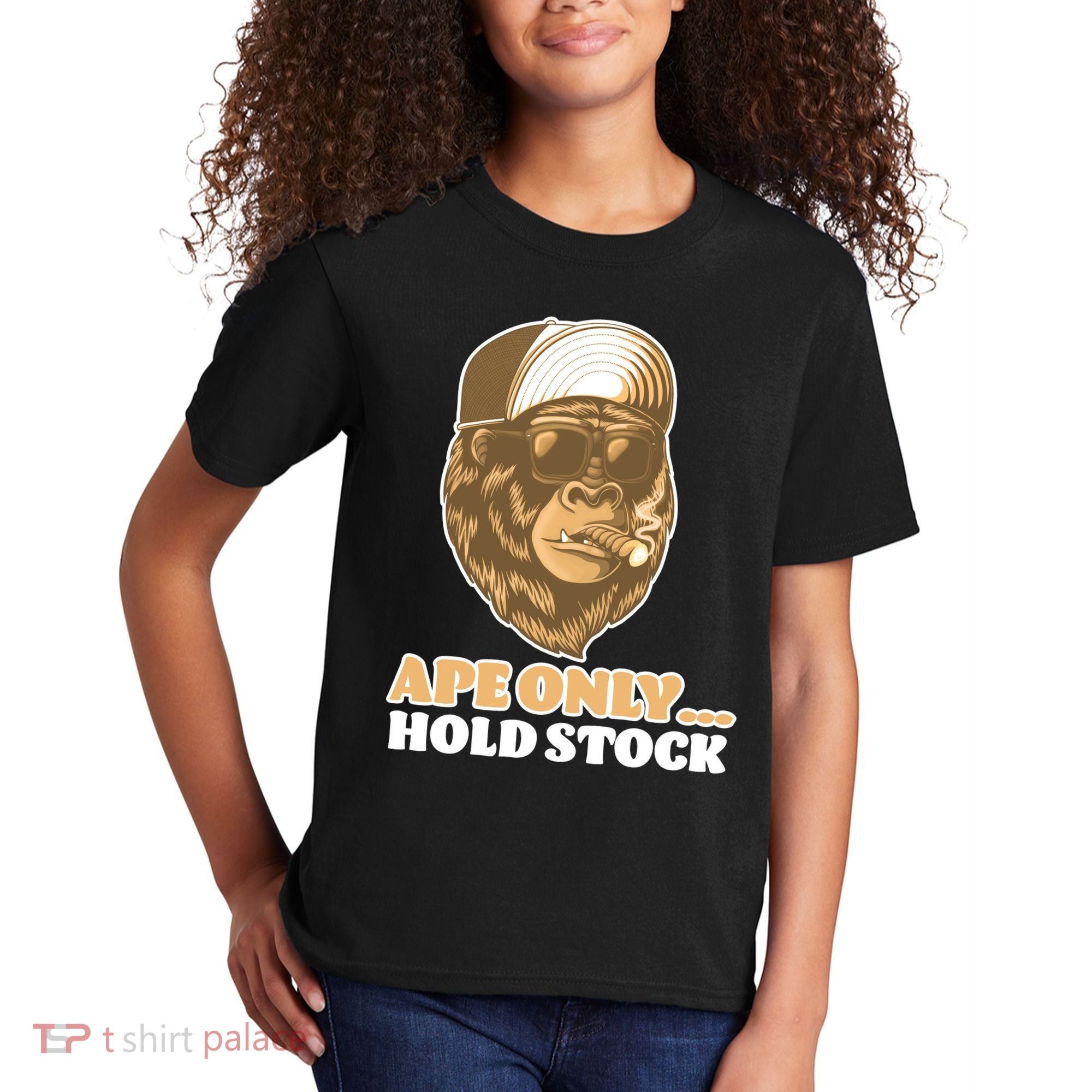 AMC Apes Only Hold The Stock Kids T-Shirt