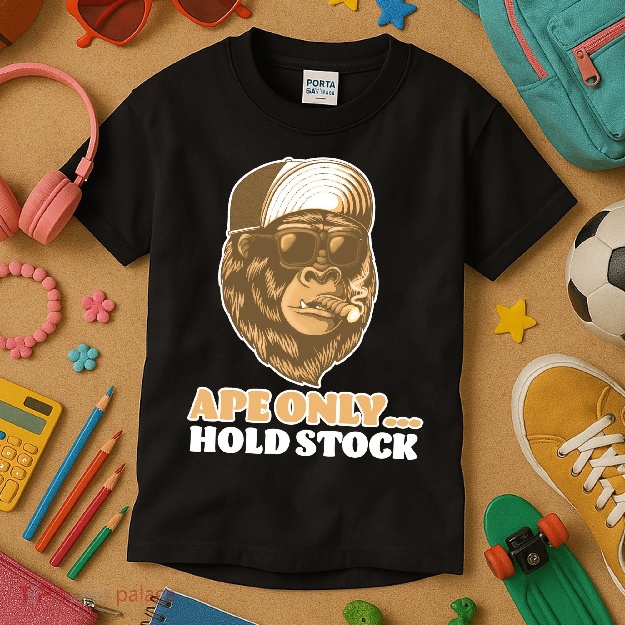 AMC Apes Only Hold The Stock Kids T-Shirt