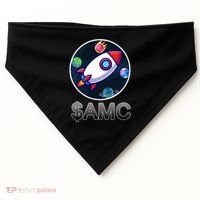AMC Go To The Moon Rocket Ship USA-Made Doggie Bandana thumb 0
