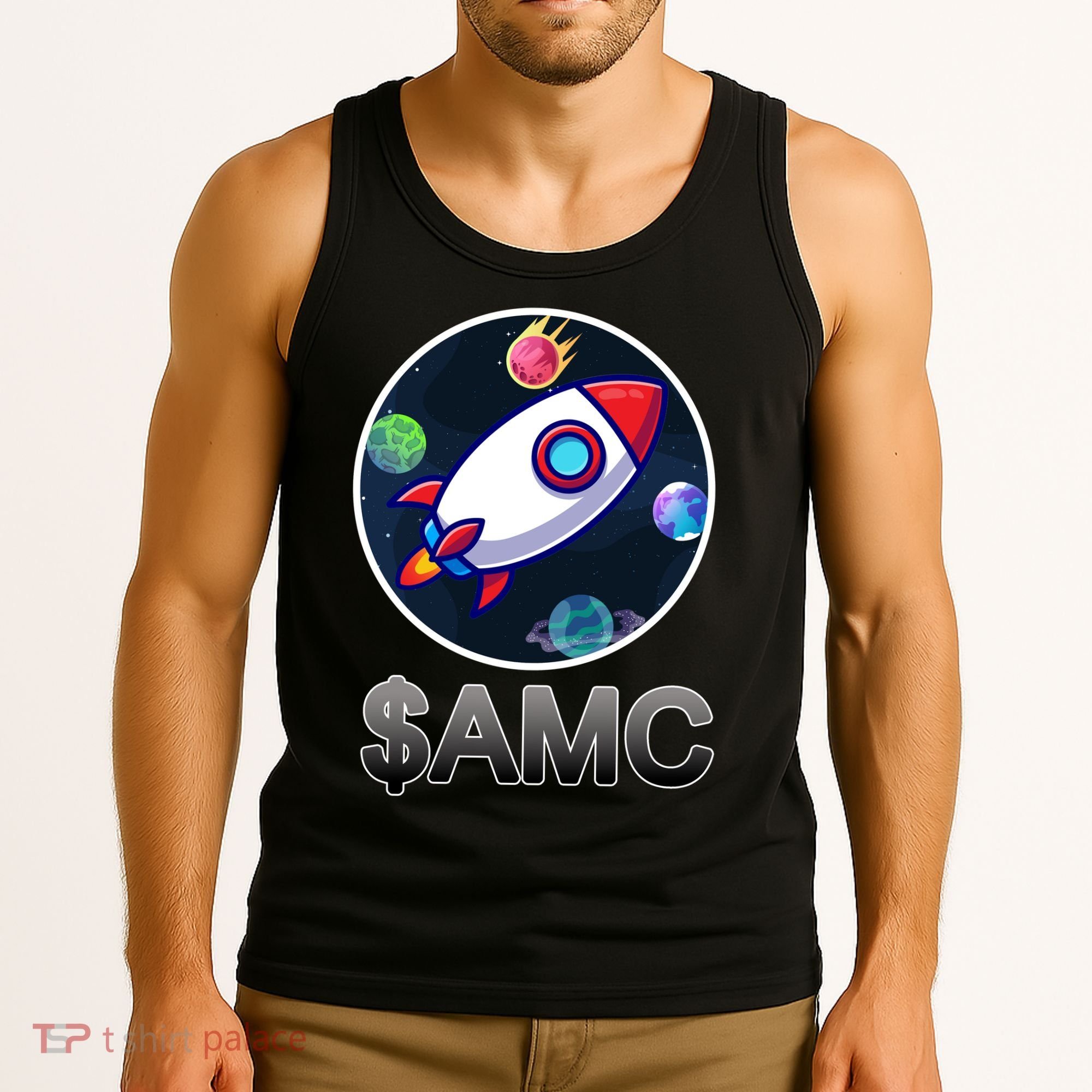 AMC Go To The Moon Rocket Ship Tank Top