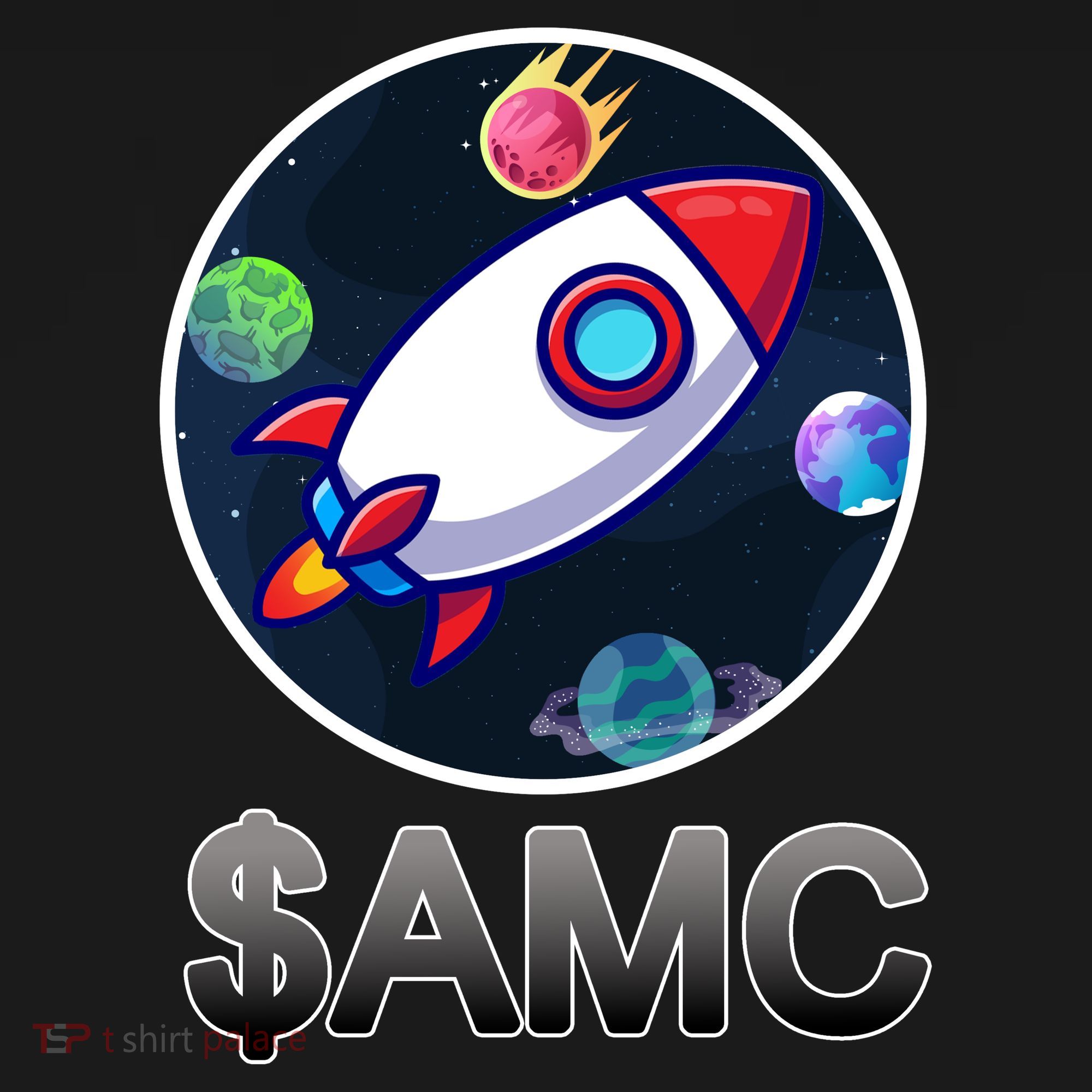 AMC Go To The Moon Rocket Ship Tank Top