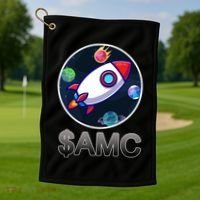 AMC Go To The Moon Rocket Ship Golf Towel thumb 1