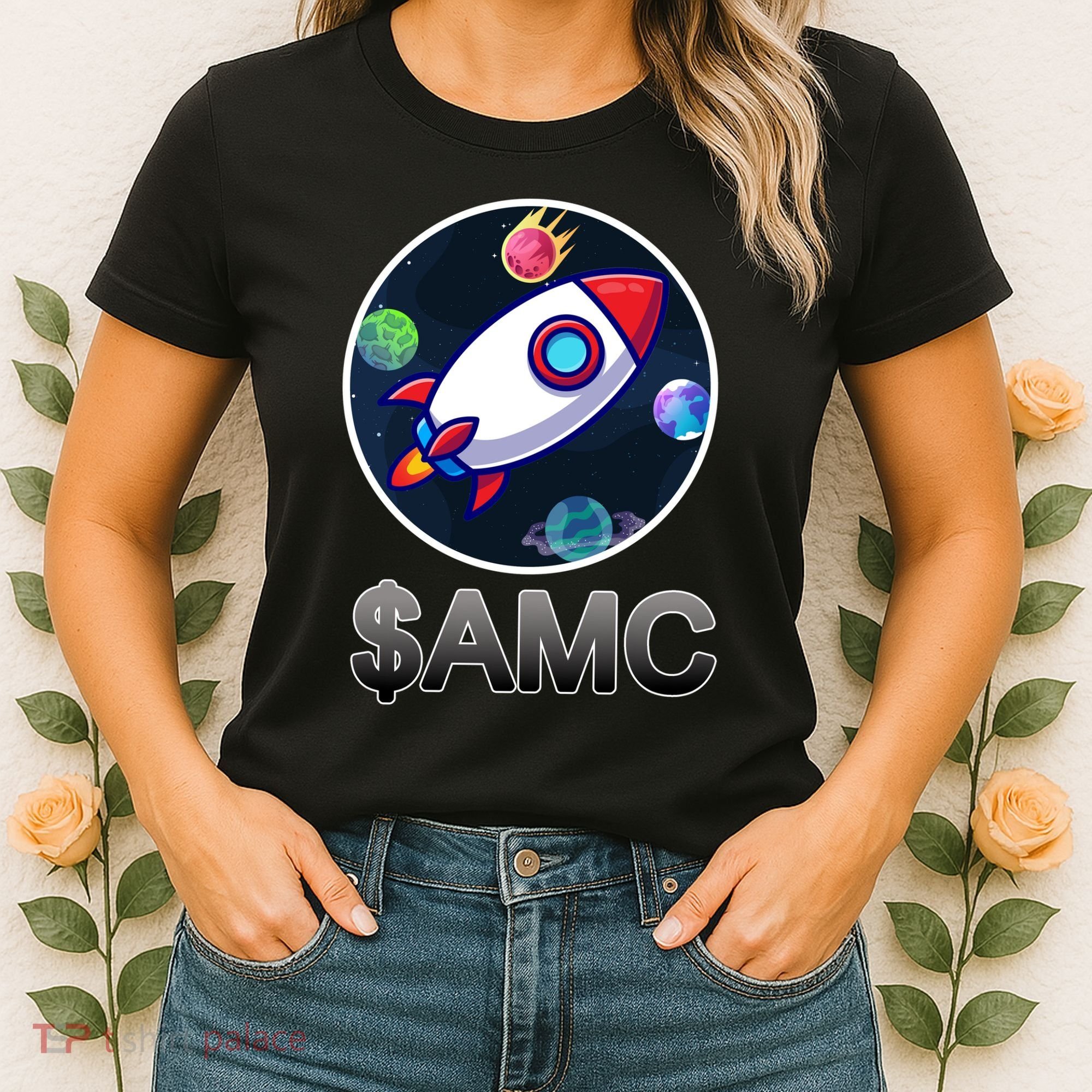 AMC Go To The Moon Rocket Ship Women's T-Shirt