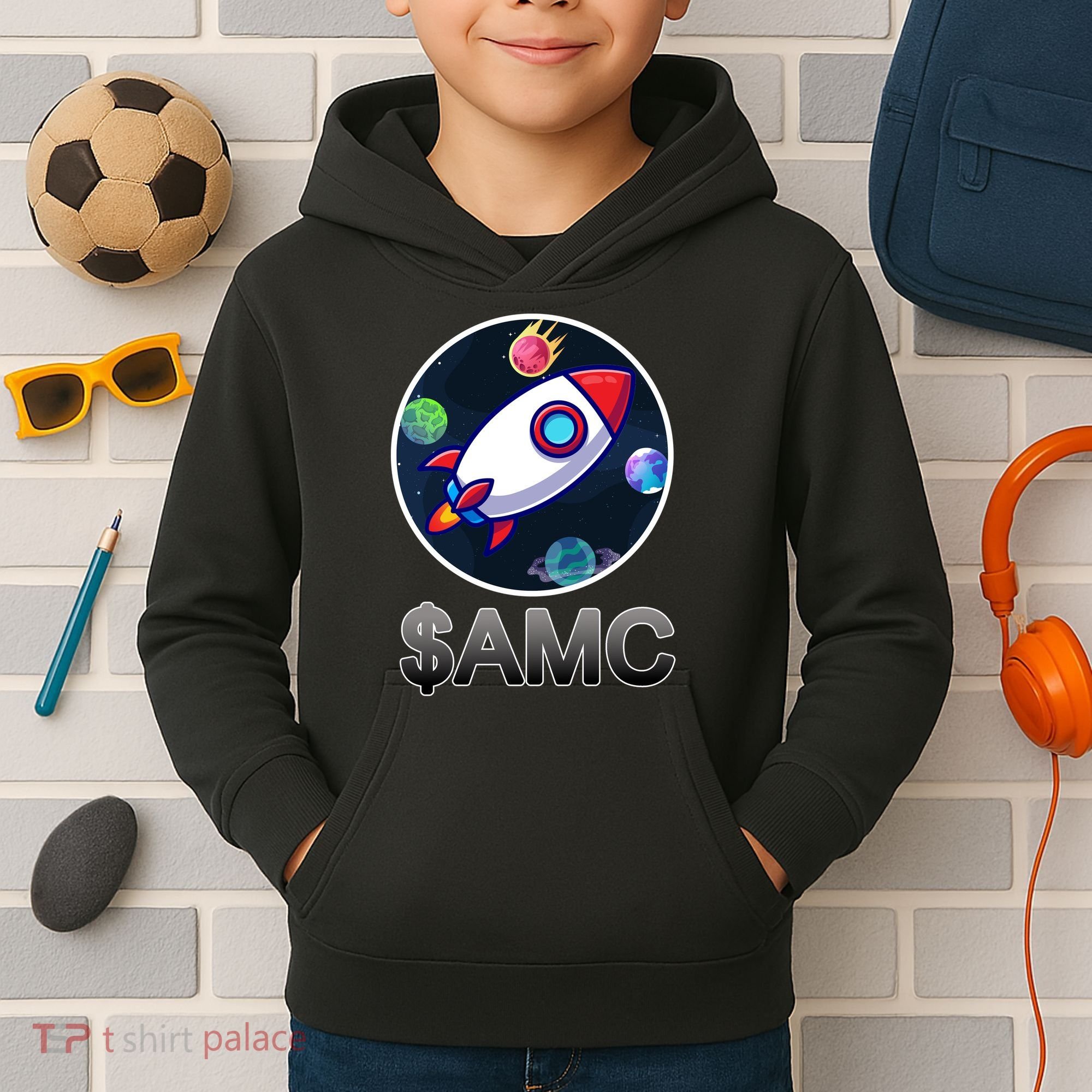 AMC Go To The Moon Rocket Ship Kids Hoodie