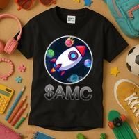 AMC Go To The Moon Rocket Ship Kids T-Shirt thumb 3