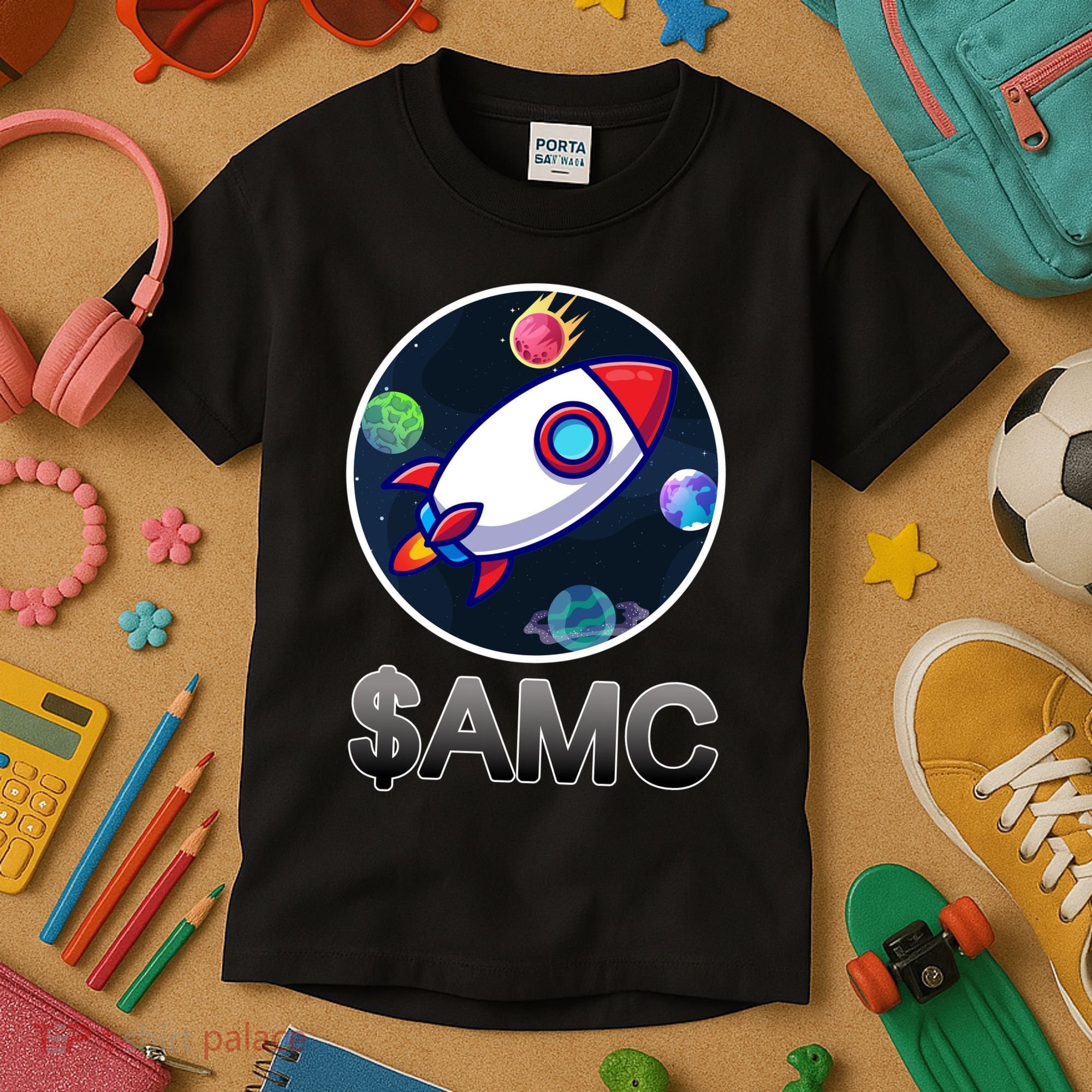 AMC Go To The Moon Rocket Ship Kids T-Shirt