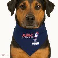 AMC Stocks To The Moon Wall Street USA-Made Doggie Bandana thumb 1