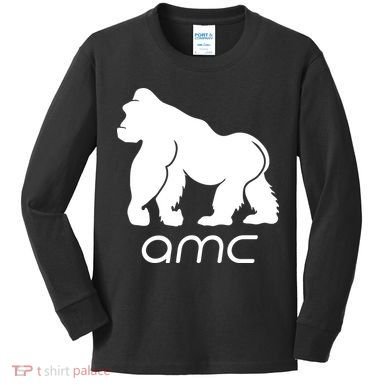 AMC To the moon Short Squeeze Ape Kids Long Sleeve Shirt