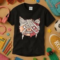 Angry Mummy Cat Kids T-Shirt thumb 3