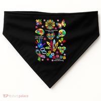 Autism Mashup Collage USA-Made Doggie Bandana thumb 0