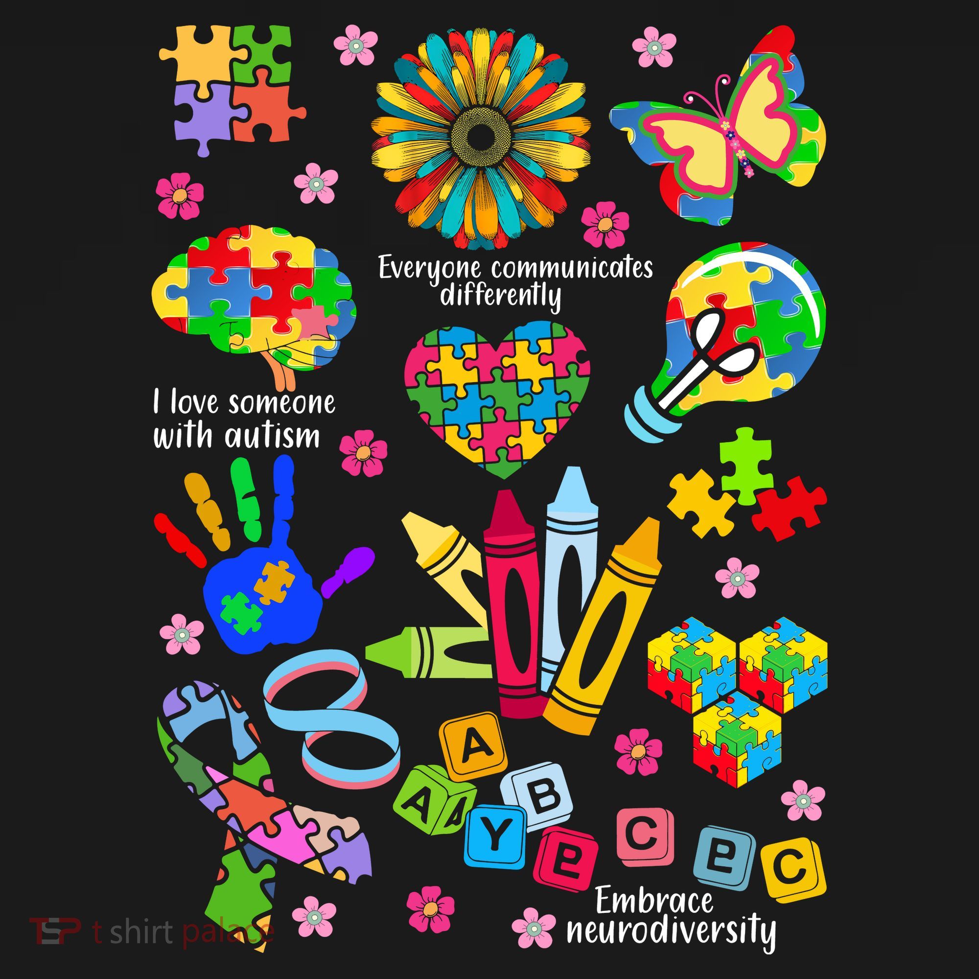 Autism Mashup Collage Pajama Set