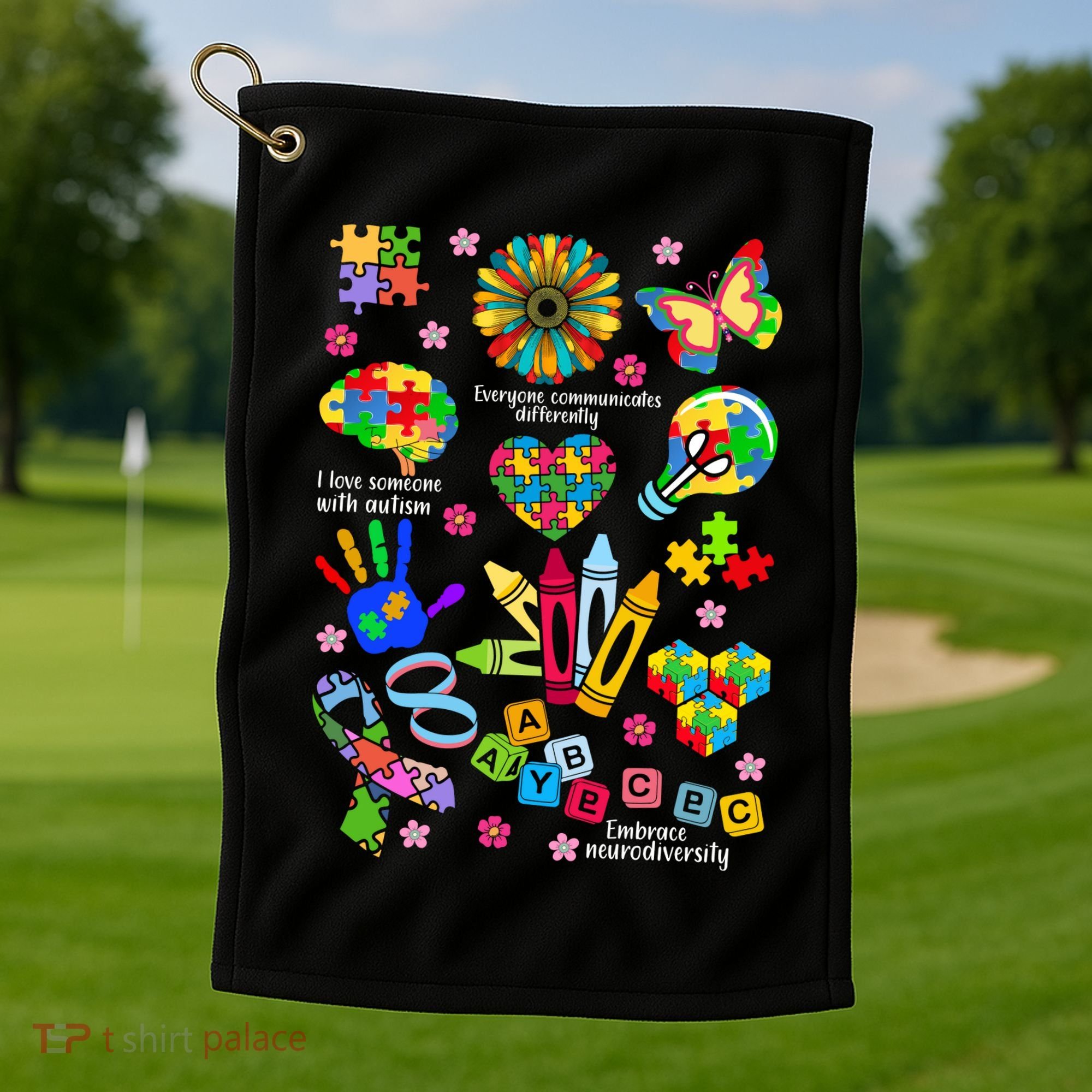Autism Mashup Collage Golf Towel
