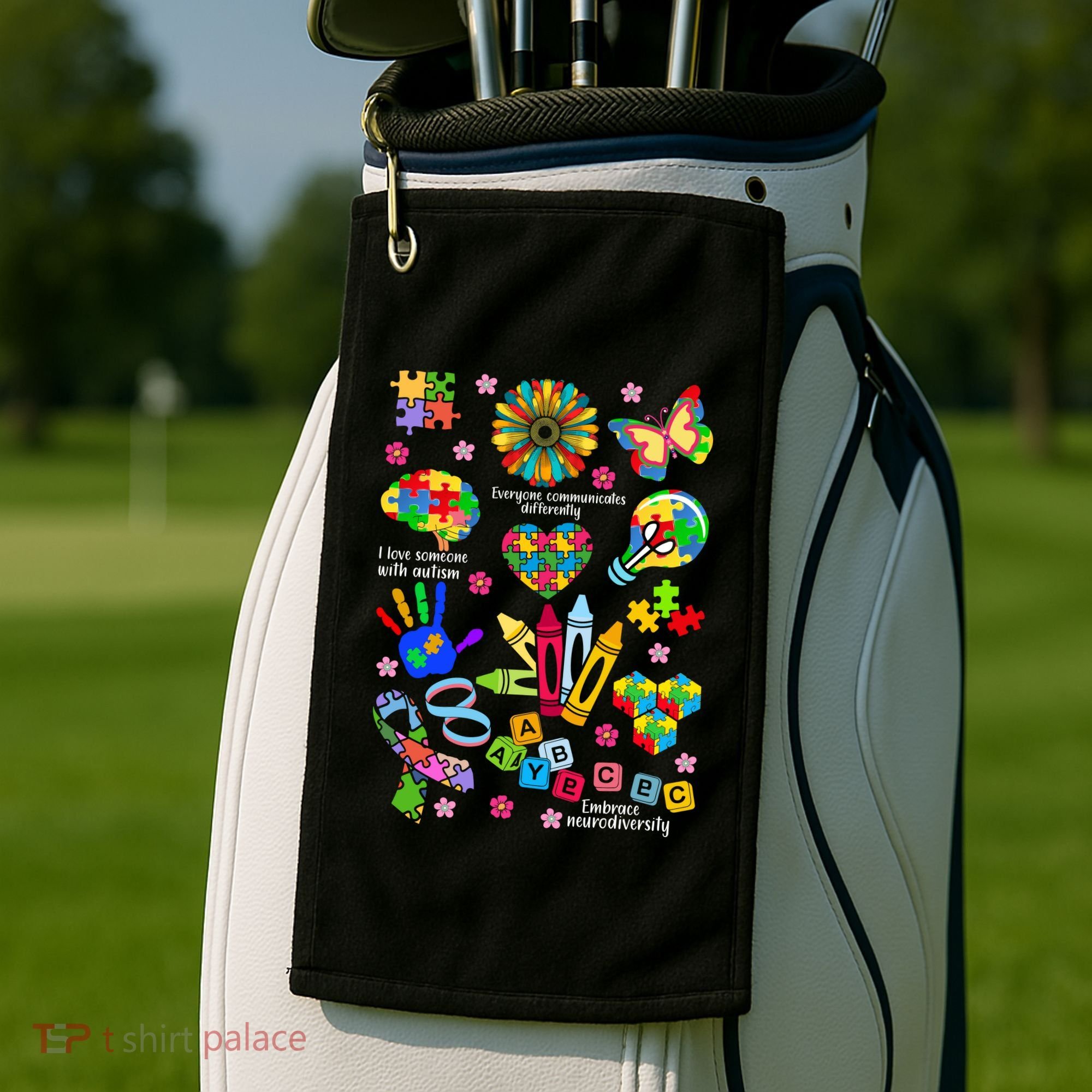 Autism Mashup Collage Golf Towel