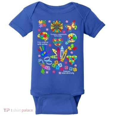 Autism Mashup Collage Baby Bodysuit